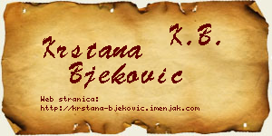 Krstana Bjeković vizit kartica
